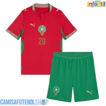 Camisa de time de futebol Marrocos Ayoub El Kaabi #20 Replicas 1º Equipamento Infantil Mundo 2026 Manga Curta (+ Calças curtas)